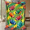 Football Melting Art Theme blanket Lightweight Warm Flannel Blanket Decorative Throw Blanket for Home Decoration