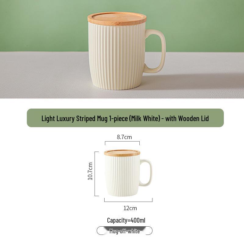 Скандинавская керамическая кружка с крышкой - Большая вместимость, креативная чашка для чая