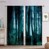 Green Landscape Forest 3d Printed Curtains Machine Washable Bedroom Living Room Kitchen Four Seasons Decorative Curtains 2PCS