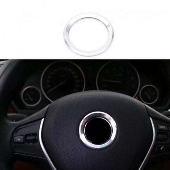 Silver Aluminum 2010-15 Steering Wheel Horn Ring Cover Panel Trim For BMW X1 E84