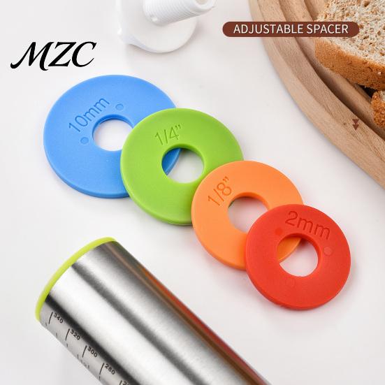 Precision Control Roller for Dough Rolling Pin with Thickness Rings, Ergonomic Measurement Markings Kitchen Tool, Lightweight Pizza Crust Non-Stick