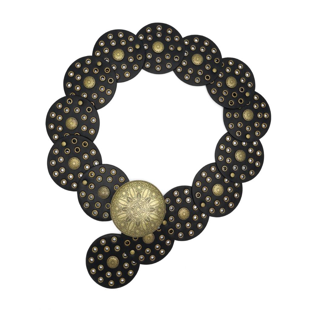 Винтажный западный джинсовый стиль Персонализированный ремень Женский металлический сращенный полый газовый глаз Поясная печать