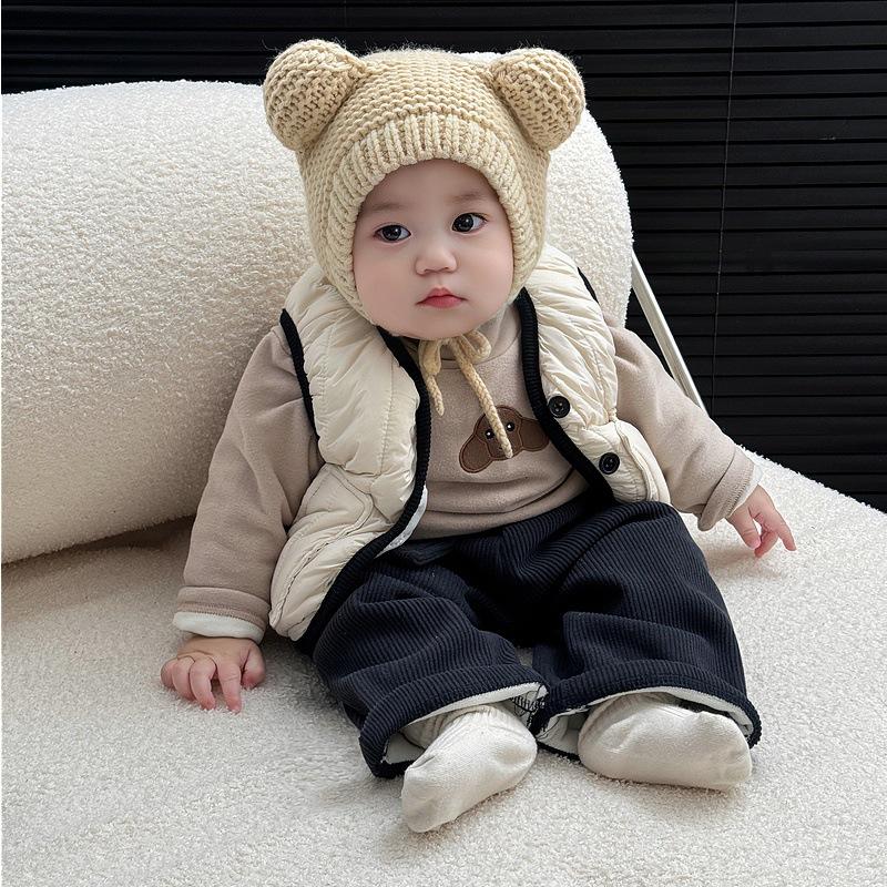 Children'S Clothing Boys' Winter Clothing Padded Cotton Thickened Three-Piece Set Baby Winter Handsome Vest Warm Jacket