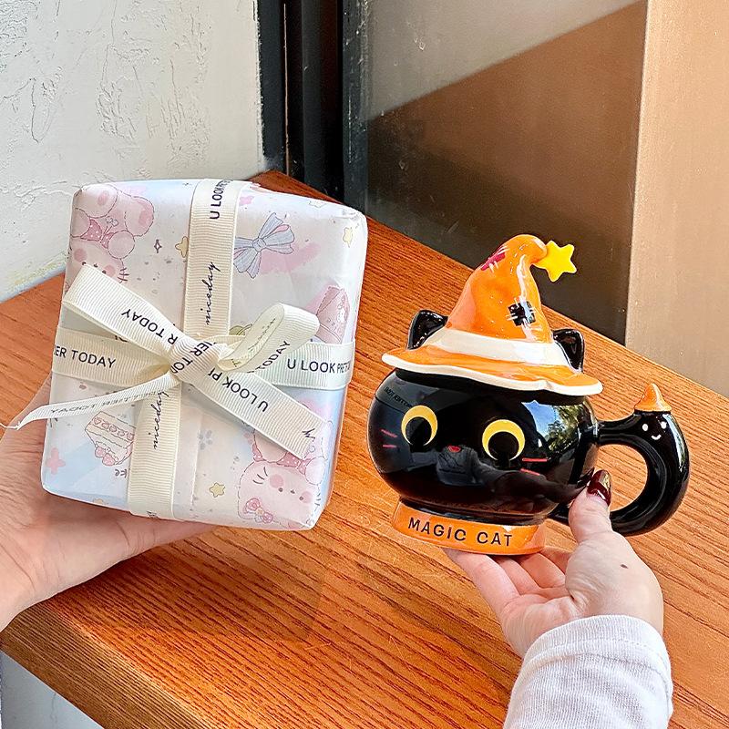 Подарки на Хэллоуин милые и ценные керамические кружки с котиками для подарков на день рождения подругам