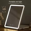 1 Set Vanity Mirror Stepless Dimming Fill-Light Memory Function Portable Flip Cover LED Makeup Bedroom Accessory