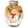 Men's Christmas Themed Printed Hooded Front Shoulder Sweatshirt, Unisex Style Hooded Sweatshirt