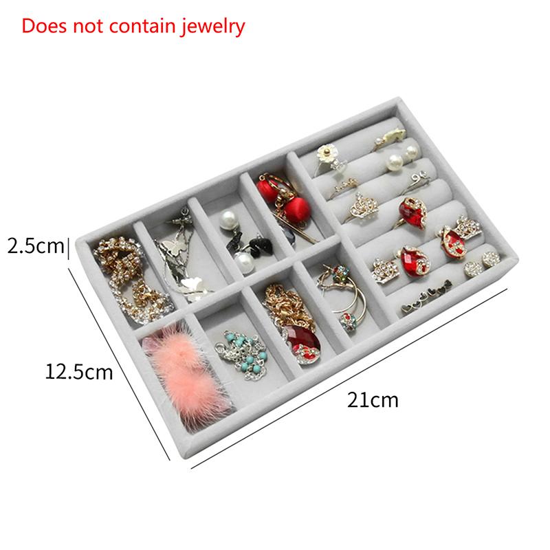 1 шт. Модный портативный бархатный органайзер для ювелирных изделий, поднос для колец, ожерелий, ящик для хранения, витрина для ювелирных изделий, ящик для хранения