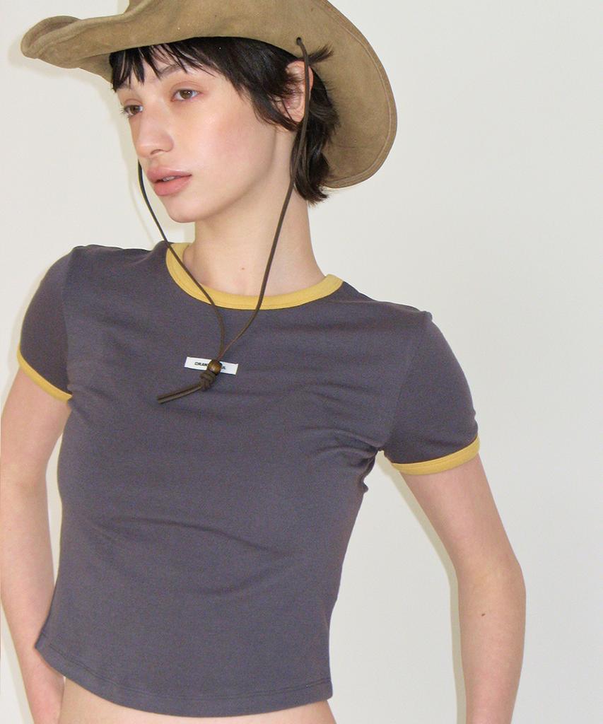 CRANK Crewneck Ringer Top_Charcoal