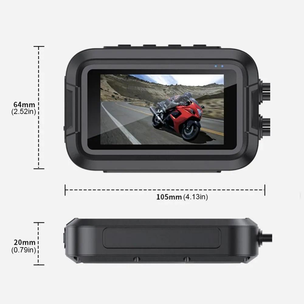 Видеорегистратор для мотоцикла/Full HD Dual 1080P 3-дюймовая водонепроницаемая камера IP66/WiFi Видеорегистратор для мотоцикла/GPS
