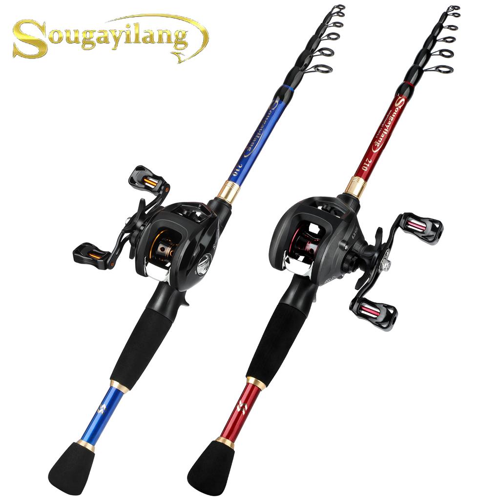 Telescopic Fishing Rod 12+1BB Baitcasting Reel Bass Freshwater Saltwater Outdoor Travel Fishing Tackle Rod Combo