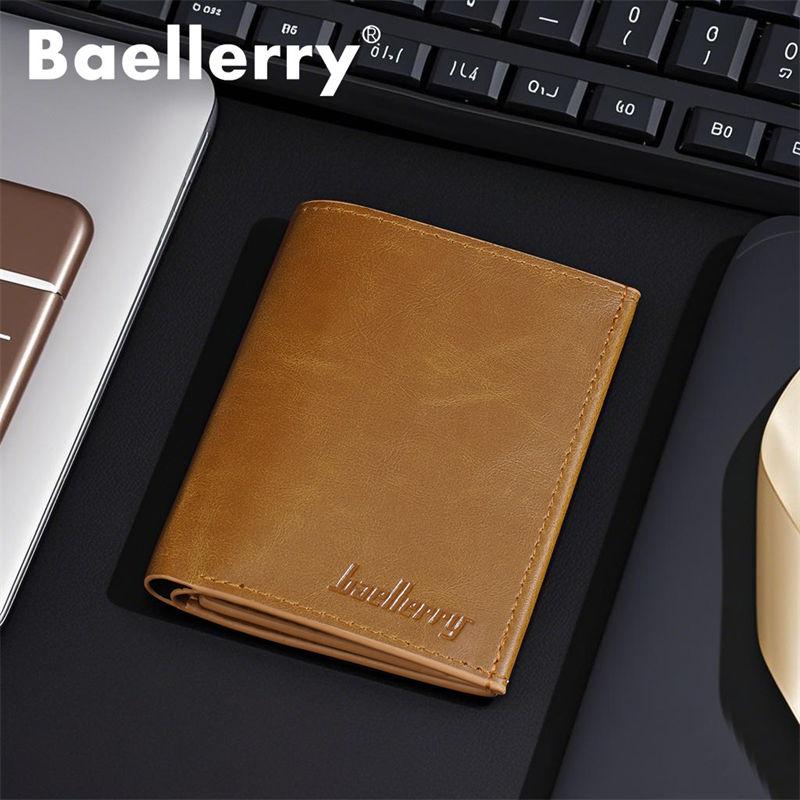 Baellerry Мужские кошельки-трифолды Винтажный дизайн Визитница Короткий кошелек Отделения для денег GZW
