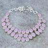 Розовый Халцедон Драгоценный Камень Ручной Работы 925 Пробы Стерлинговое Серебро Ювелирное Изделие Ожерелье 18" M-322