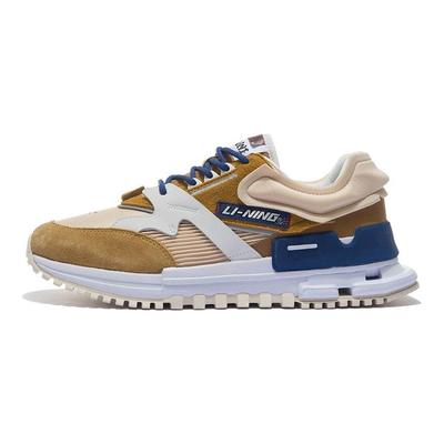 Li Ning 001 Craftsmanship Reflective Trend Shock Absorbing Non-Slip Wear Resistance Casual Shoes Men Casual Shoes Bone-Brown AZGS007-2