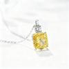 European & American Stylish Non-Fading Zircon Pendant Necklace with Yellow Diamond Inlay - Light Luxury Women's Clavicle Chain