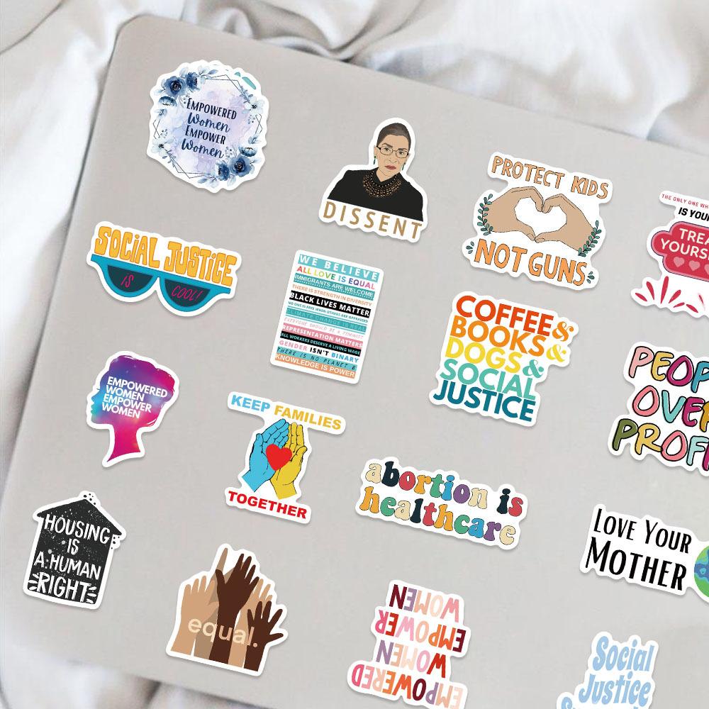 50 Social Justice Graffiti Stickers Decorate Guitar Laptop Suitcase DIY Waterproof Stickers
