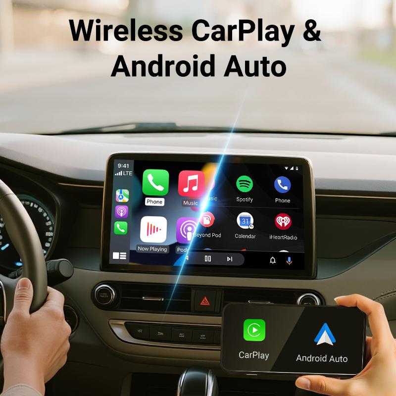 Мини-бокс 2-в-1 Беспроводной адаптер CarPlay Android Auto Plug&Play WiFi Быстрое подключение Универсальный для Toyota NISSAN Kia VW SUBARU MAZDA