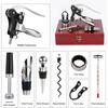 9-Piece Stainless Steel Wine Opener Kit Bottle Opener Gift Set Beer/Wine Accessories Set Wood Case Wine Stopper Wine Cutter