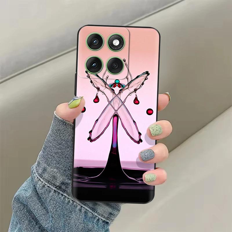 Чехол для Motorola Moto Edge 60 Мягкий ТПУ Силиконовый Черный Чехол для Moto Edge 60s edge60 Pro Роскошный Цветочный Защитный Чехол Сумки
