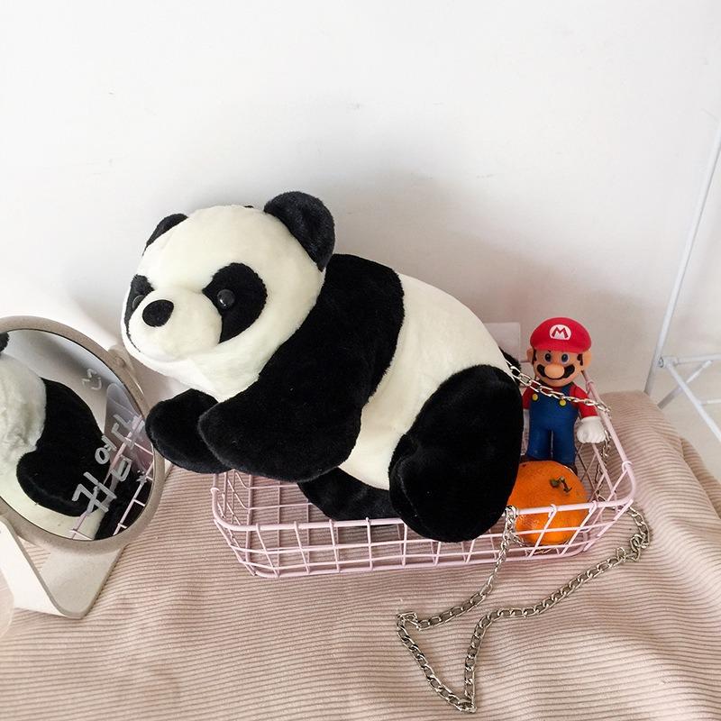 Cartoon Plush Doll Bag, Cute Panda Chain Messenger Bag, Student Ugly Cute Shoulder Bag.