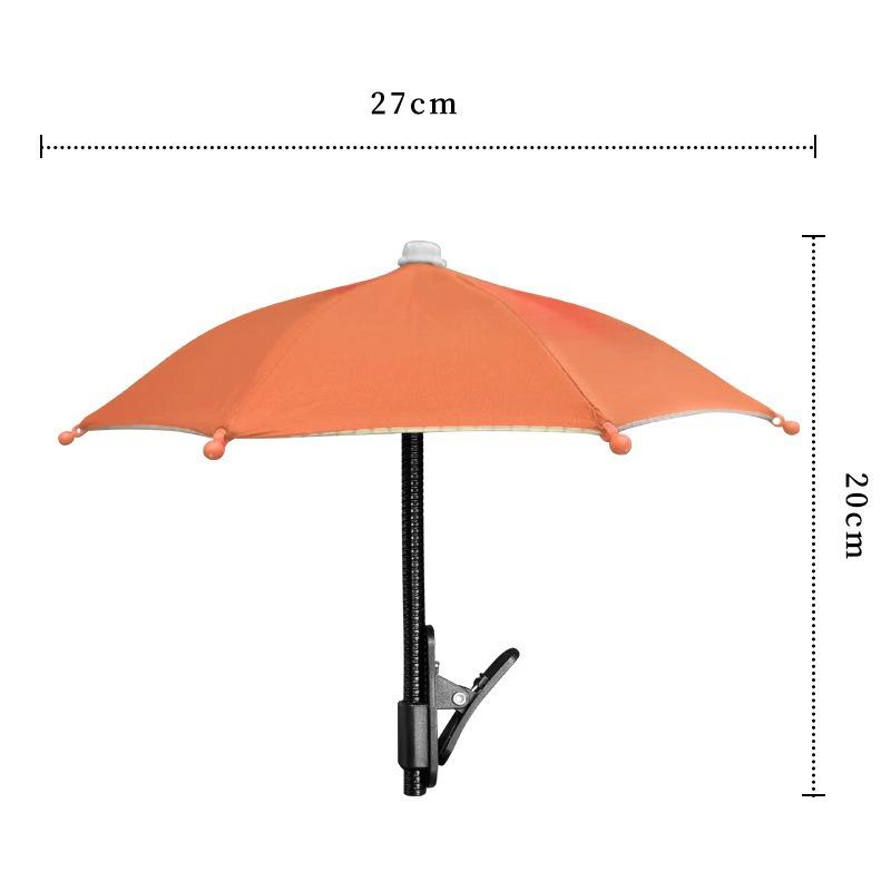 Mini Waterproof Phone Umbrella 1Pcs Anti-UV Sun Shade Clip On for Outdoor Live Streaming Selfie Camping Activities