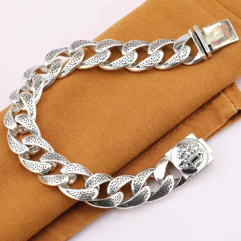 Yan Yu Jewelry Мужской властный ретро браслет «Танец льва» - Идеальный подарок для парня с роскошным ощущением