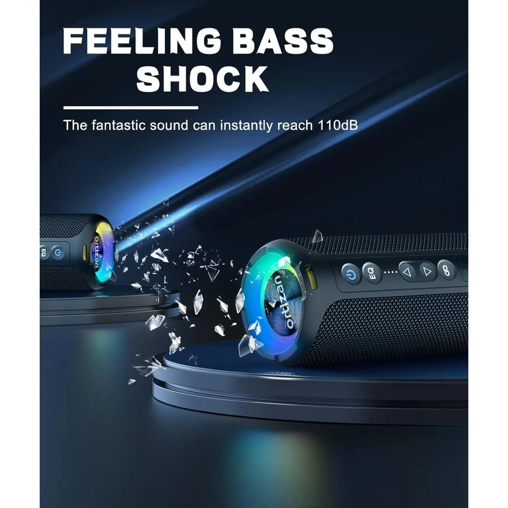 40 Вт Громкий Стерео Портативный Беспроводной Bluetooth Динамик, Водонепроницаемый IPX7 Душевой Динамик, Глубокий Бас, Светодиодная Подсветка, Микрофон, True Wireless Stereo