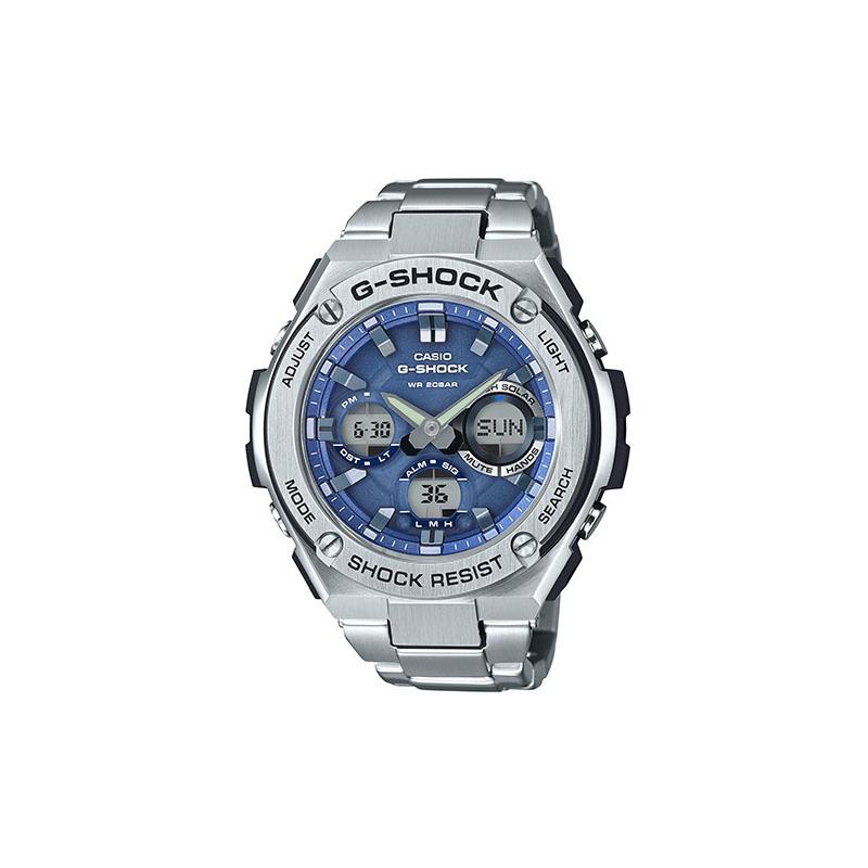 Casio Серия G-STEEL - S диск двойной дисплей, модный тренд, контрастный цвет, уличный ретро, классические стрелки, циферблат с тройным индикатором и двойным дисплеем, GST-S110D-2A