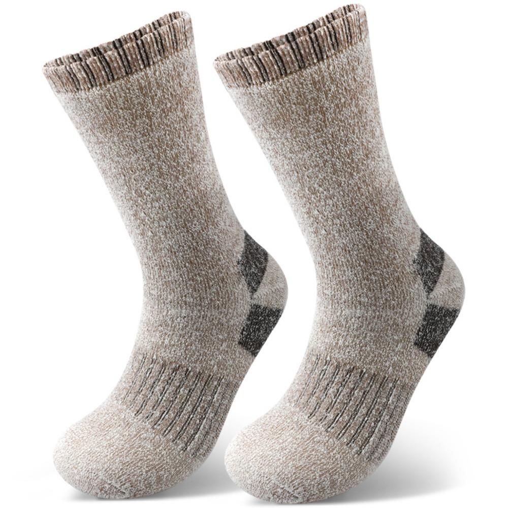 Soft Super Thick Men Socks Keep Warm Middle Tube Mid Calf Socks Fleece Lined Winter Socks Winter