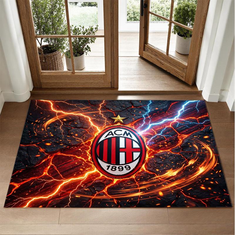 Ковер из хрустального велюра в дизайне AC Milan, мягкий декоративный коврик для прихожей спальни