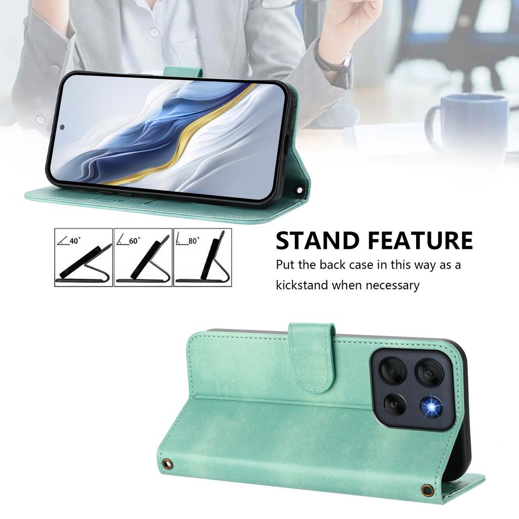 Чехлы-кошелек с подставкой для Motorola Moto G56 5G, чехол для телефона из кожи с ретро-текстурой и ремешком