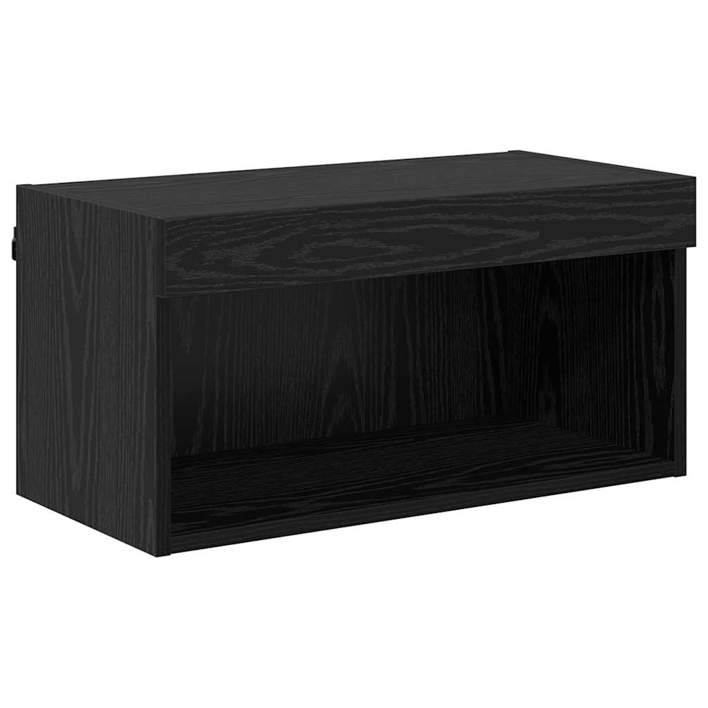 LED TV Cabinet Set in Black Oak Finish 60 x 30 x 30 cm