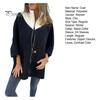 Lady Spring Fall Coat Stand Collar Zipper Closure Loose 3/4 Sleeves Jacket Cardiagn Colorblock Daily Wear Parties Office Top