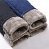 Autumn Winter Women Thicken Stretch Skinny Jeans Fashion Button High Waist Black Warm Jeans Lady Vintage Blue Denim Pencil Pants