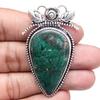 Серебряные ювелирные изделия с драгоценными камнями Хризоколла 2,25 дюйма Подвеска ручной работы стерлингового серебра