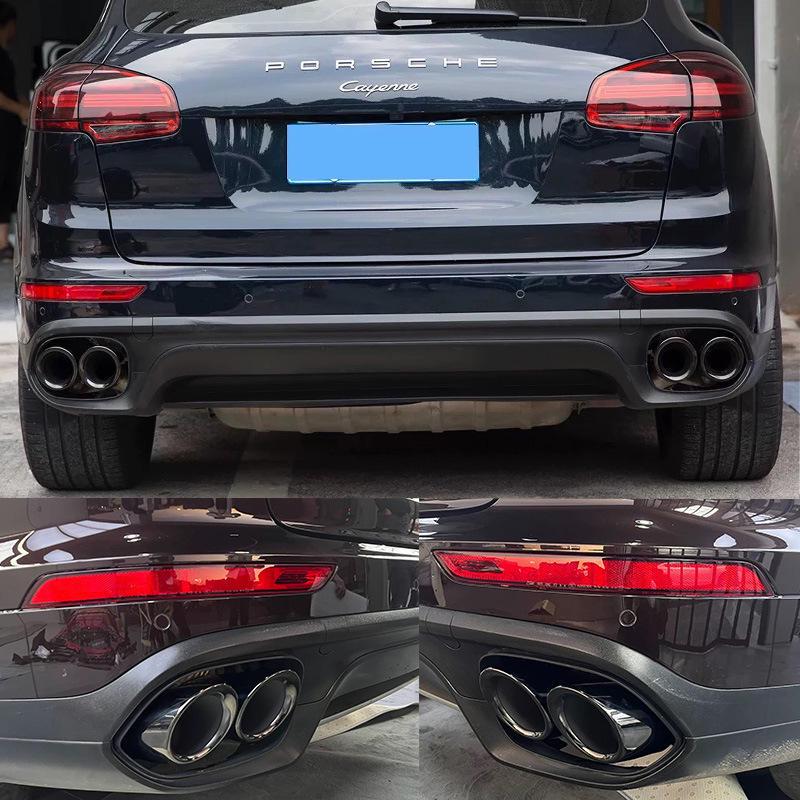 Круглая выхлопная труба глушителя из нержавеющей стали для Porsche Cayenne GTS 2015-2017 Трехслойная выхлопная труба