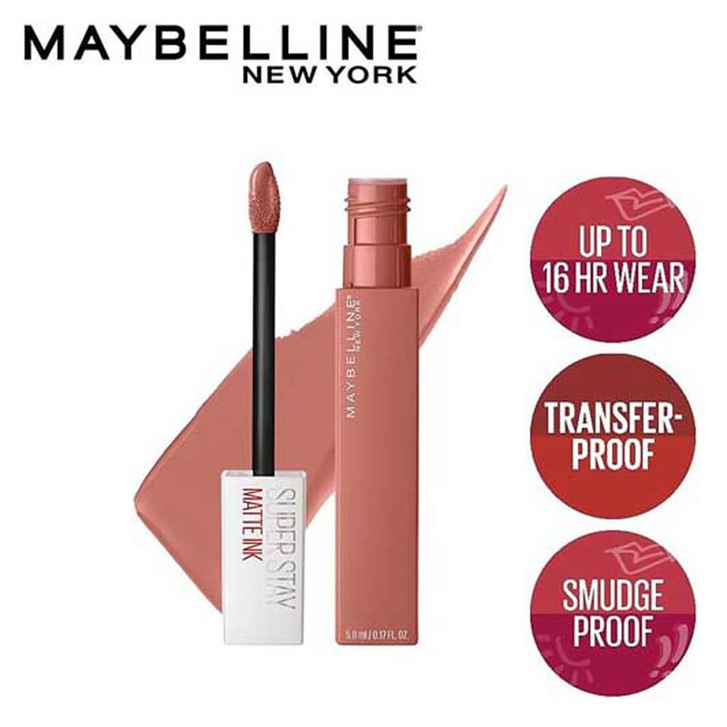 Maybelline Superstay Matte Ink Lipstick Seductress 65 Nude Long Lasting 16Hr Wear Transfer Proof Smudge Free Liquid Lip Color 5ml