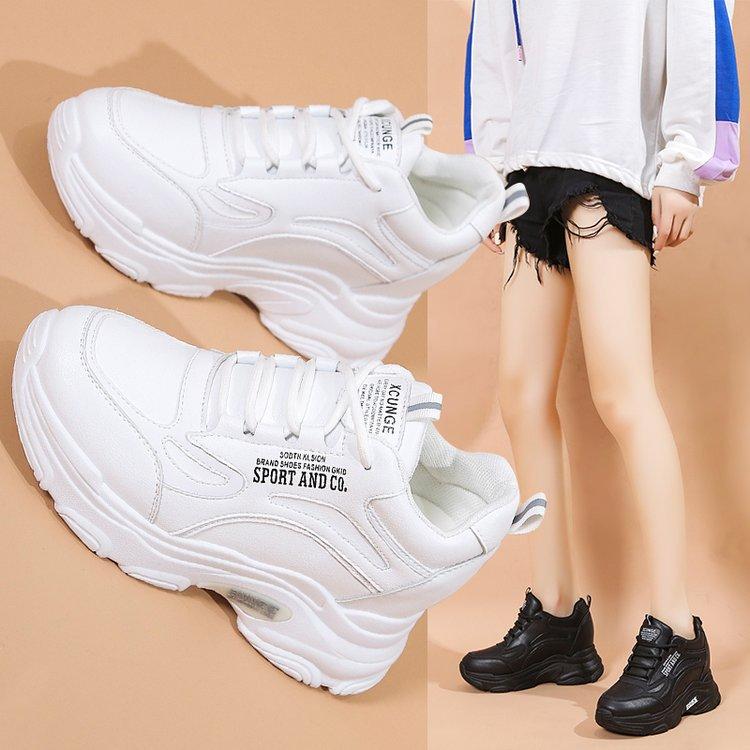 Woman Platform Sneakers Women Dad Sport Shoes Spring Autumn Fashion Female Wedge Basket High Heel Shoes Height Increased 3cm