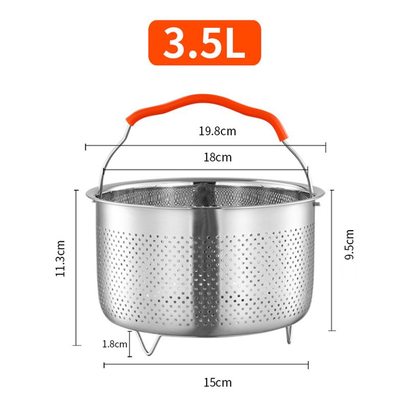 Stainless Steel Kitchen Steamed Grid Pressure Cooker Anti-Scald Steamer Multi-Function Fruit Cleaning Basket Cooking Accessories