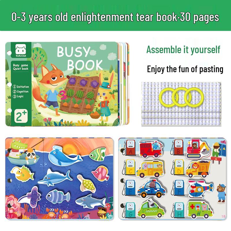 Развивающая книжка для малышей: Карточки на липучках для раннего развития и детского сада