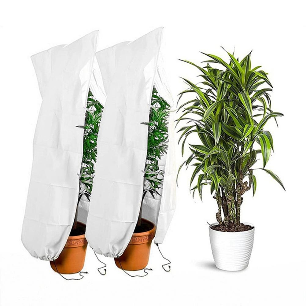 2 шт. Зимний защитный мешок от замерзания для растений, наружное укрытие, зимний сад, растение, с молнией, шнурком, дышащий, 80*100 см
