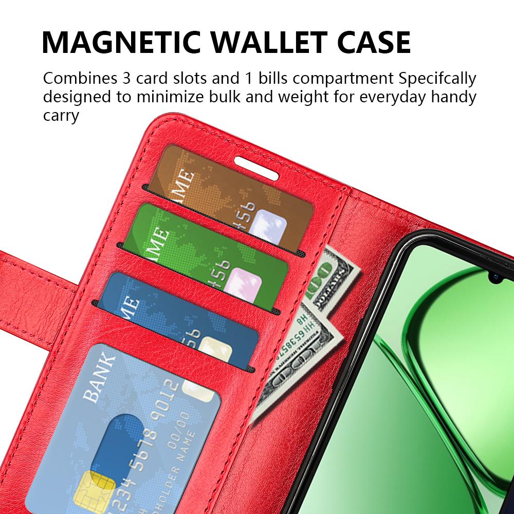 Для Realme Note 60x 4G/C63 4G/C61 4G Чехол-кошелек Кожа с текстурой Crazy Horse Подставка Чехол для телефона