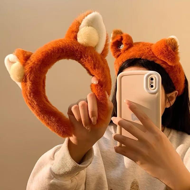 Autumn/Winter Cute Fox Ears Plush Headband for Face Washing
