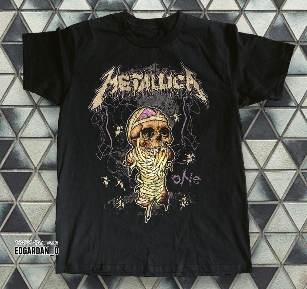 METALLICA Альбом One Фиолетовая Кукла Тяжелый Хлопок Черная Унисекс Размер S-4XL Унисекс Футболка