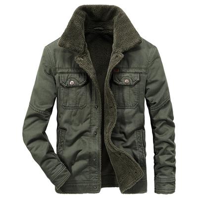 Зимняя бархатная толстая мужская куртка с лацканами из чистого хлопка