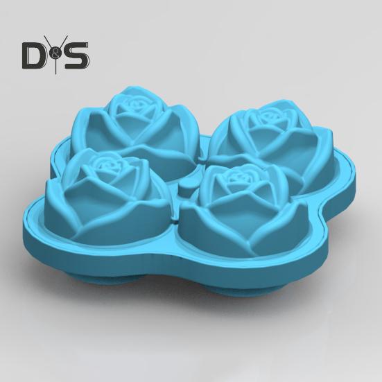 Силиконовая форма для лотка для кубиков льда, форма розы, защита от разливов, коктейли, неувядаемая форма для лотка для льда