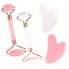 Natural Resin Gua Sha and Double-Headed Face Roller Massage Set for Skin Care