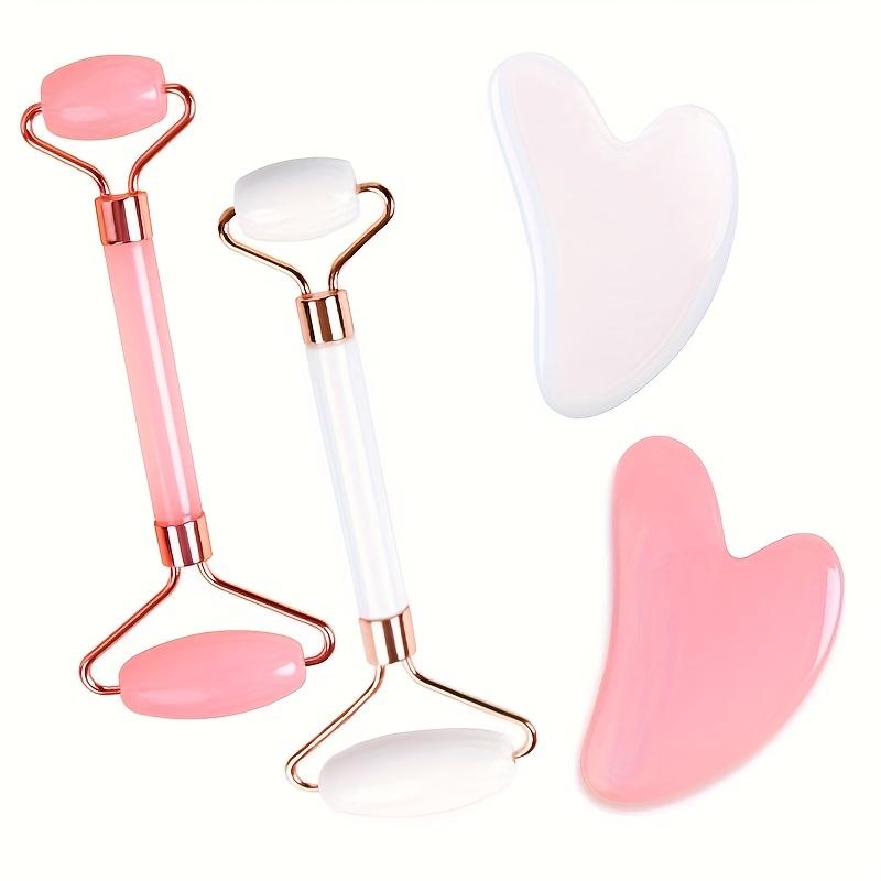 Natural Resin Gua Sha and Double-Headed Face Roller Massage Set for Skin Care