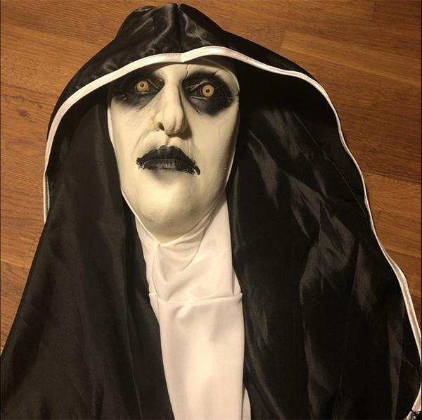 Маска ужасов монахини, шлем с капюшоном, Валак, страшные костюмы для косплея на Хэллоуин, реквизит для вечеринки