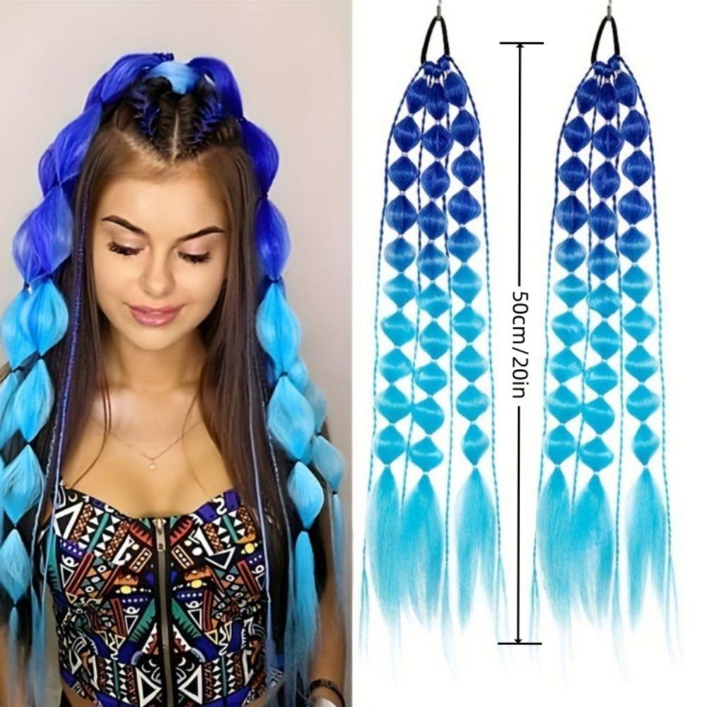with Hair Tie Kids Bubble Ponytail Extension 20" Ombre Crazy Hair Day Accessories