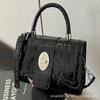 Premium Texture Foreign Style Stone Pattern Locomotive Bag Women's 2025 New Niche Portable Shoulder Crossbody Small Square Bag